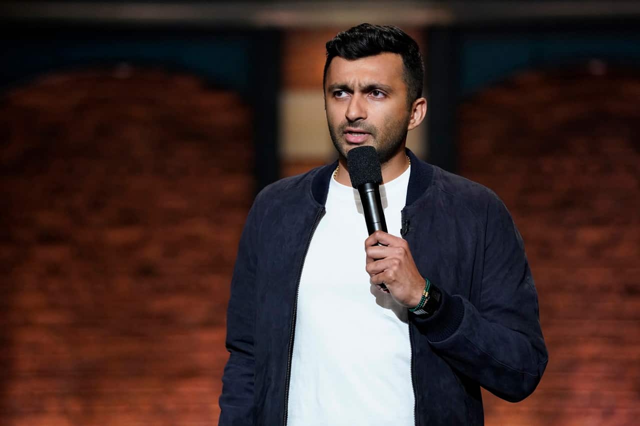 Comedian Nimesh Patel performs on Late Night with Seth Myers.
