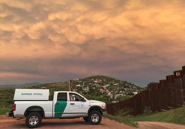 Night Fall On US-Mexico Border