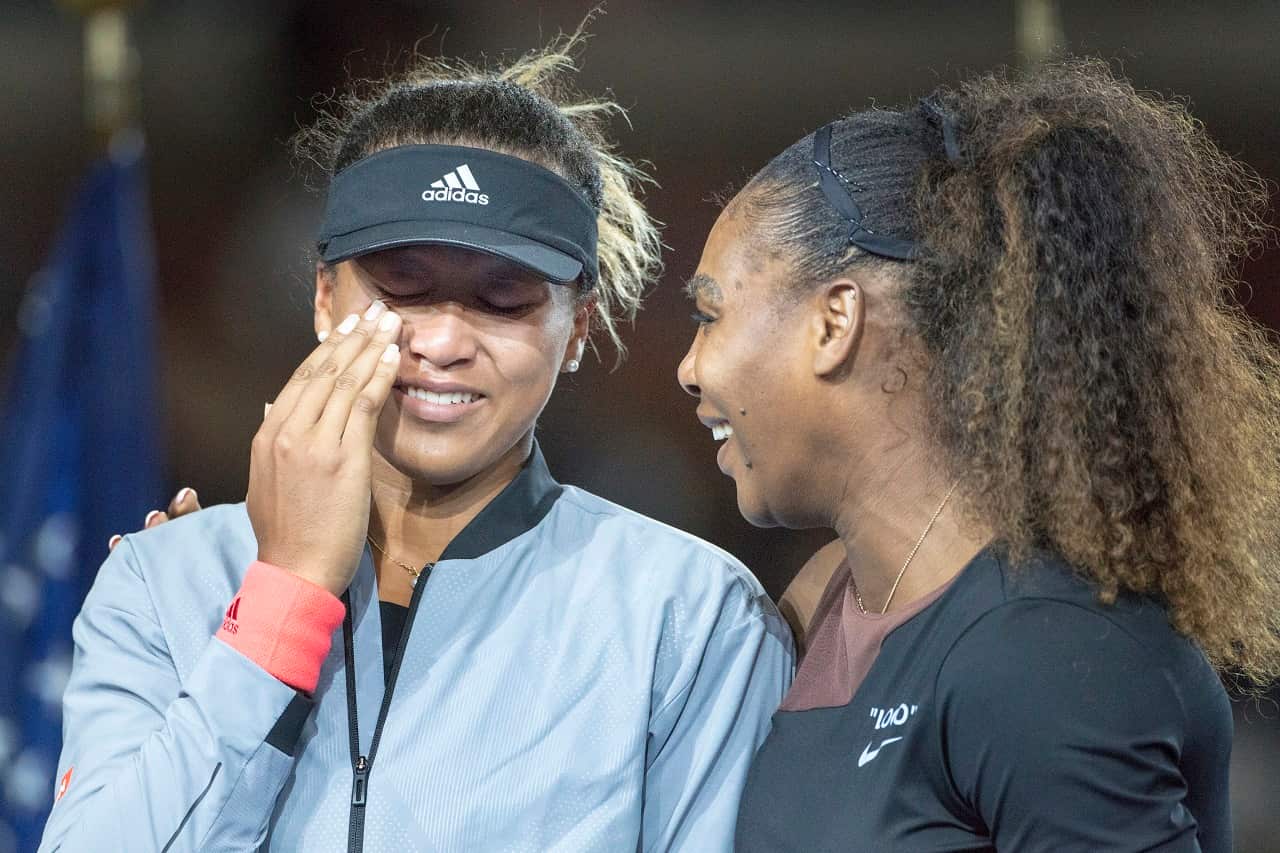 Naomi Osaka and Serena Williams after the final.