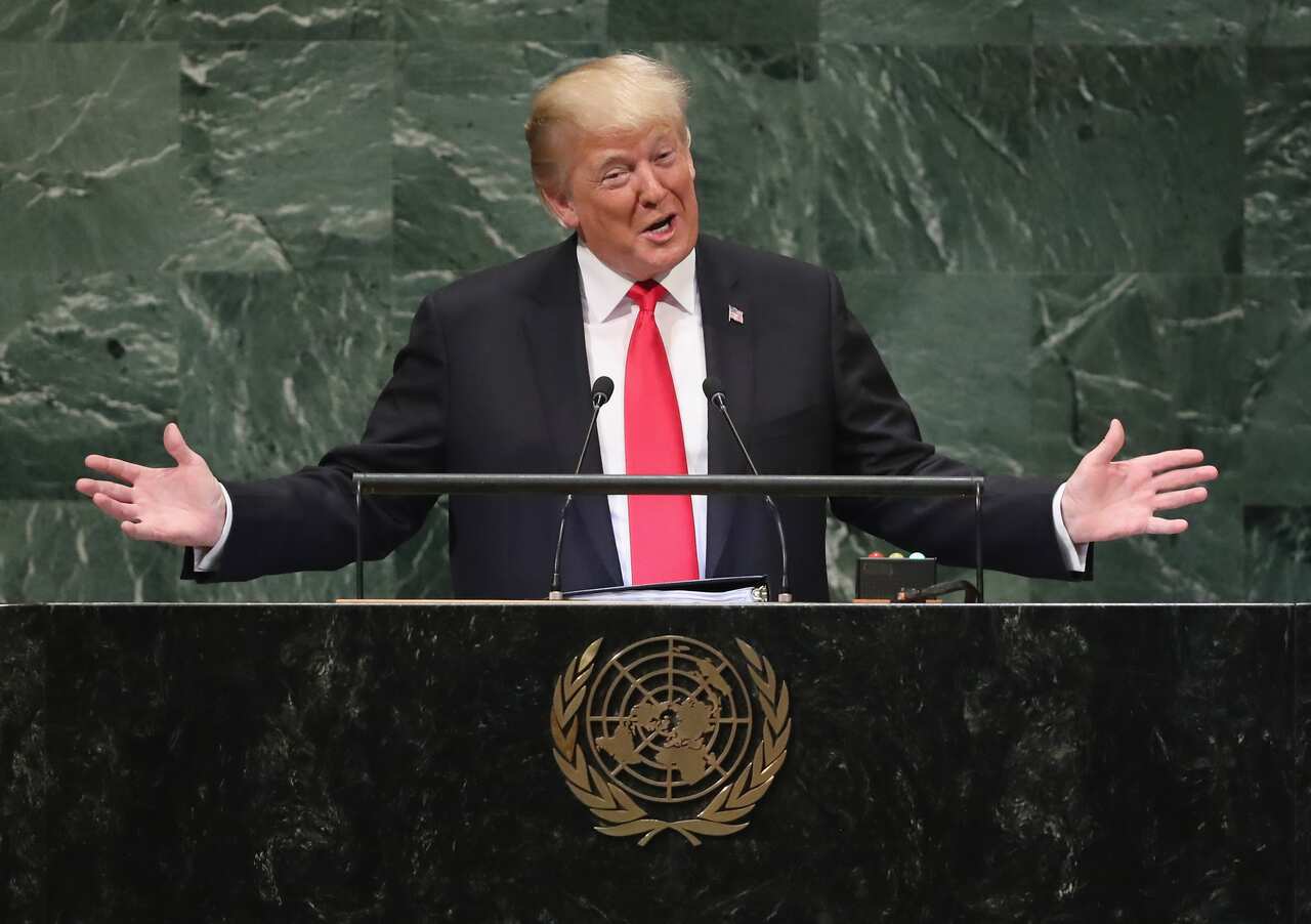 Donald Trump speaks at the United Nations General Assembly.