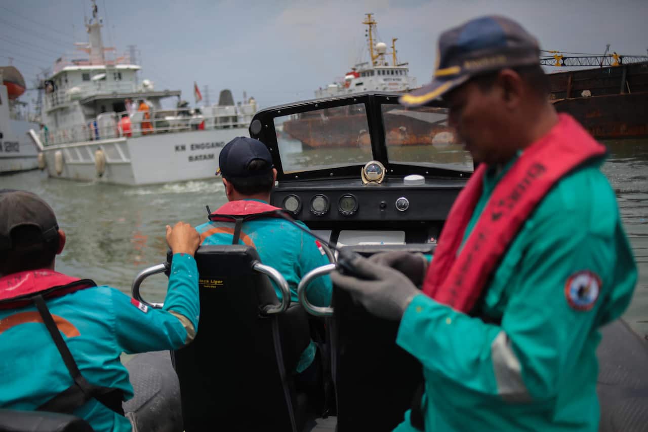 Indonesian search and rescue personnel prepare for a recovery mission after Lion Air flight JT610 crashed into the sea.