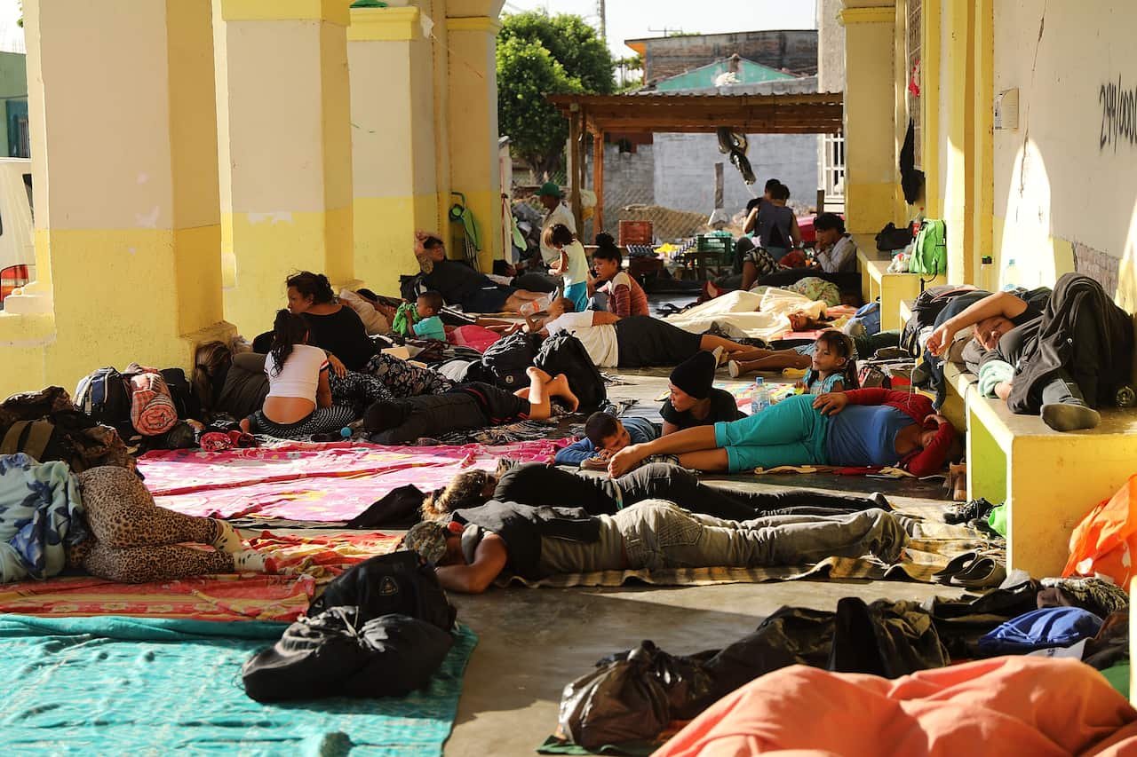 Thousands Of Hondurans In Migrant Caravan Continue March Through Mexico.