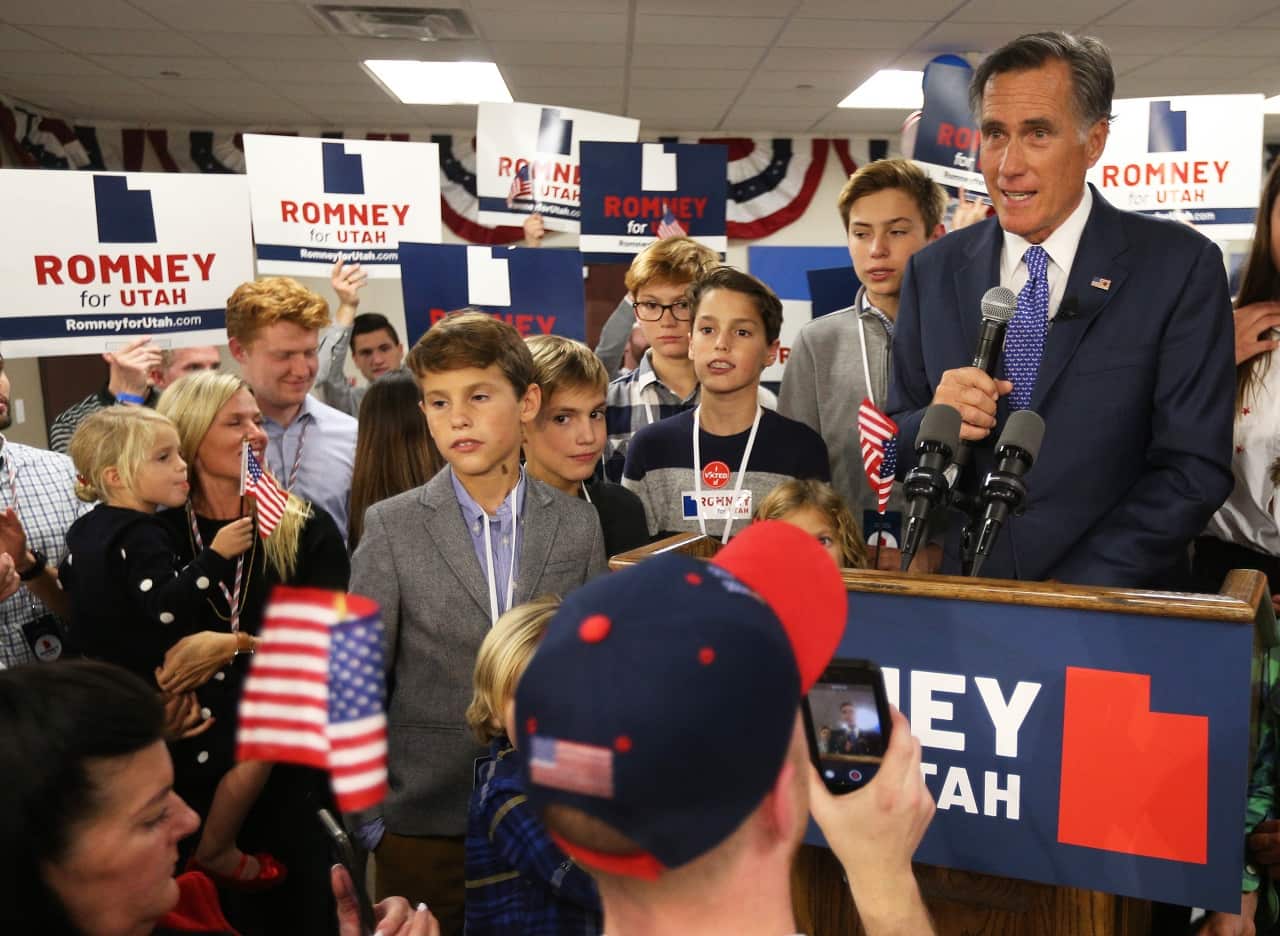 Mitt Romney after winning the Utah Senate seat.