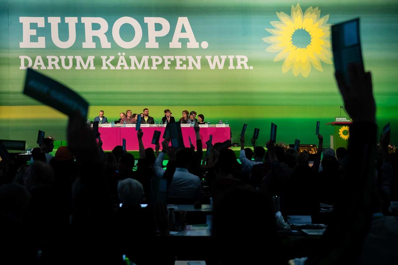 Delegates at a Greens Party federal congress 2018.