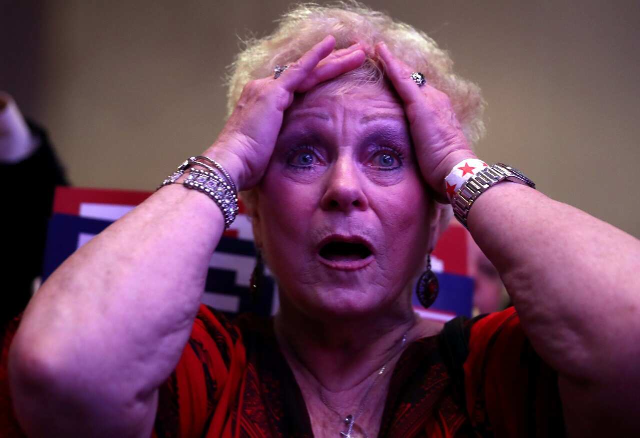 A Ted Cruz supporter on election night.