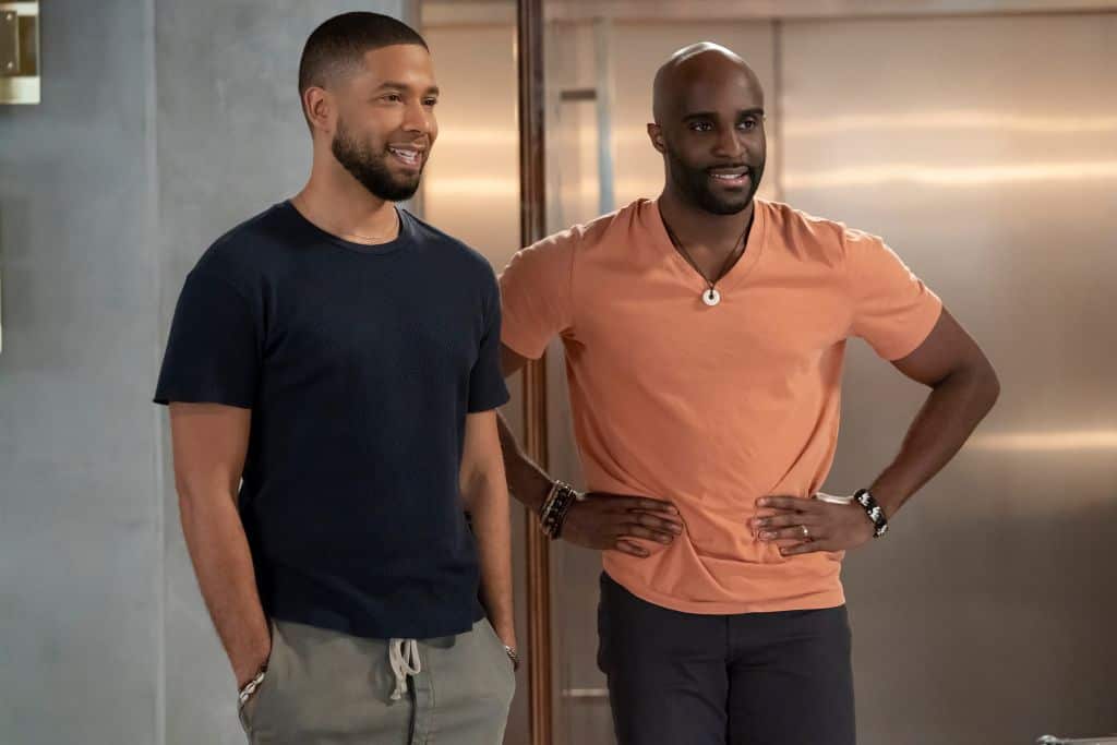 Jussie Smollett and guest star Toby Onwumere in an episode of Empire.