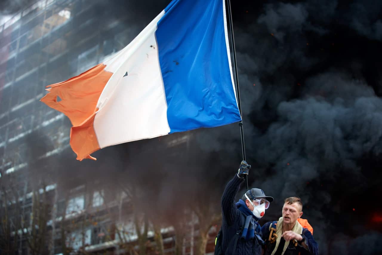 Protesters in Toulouse on Saturday.