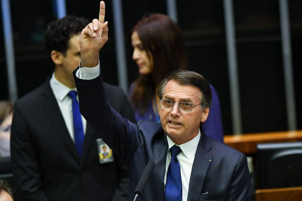 Jair Bolsonaro addresses Congress, during his swearing-in ceremony as Brazil's new president.