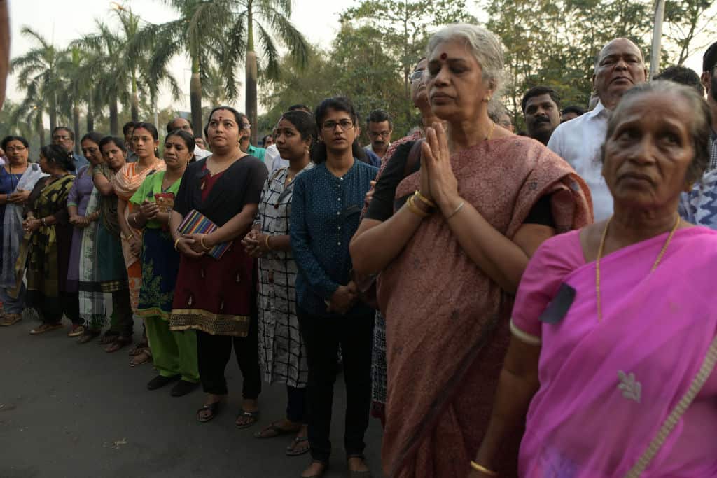 Ayyappa Devotees Protesting Against The Entry Of Two Women Inside Sabarimala Temple