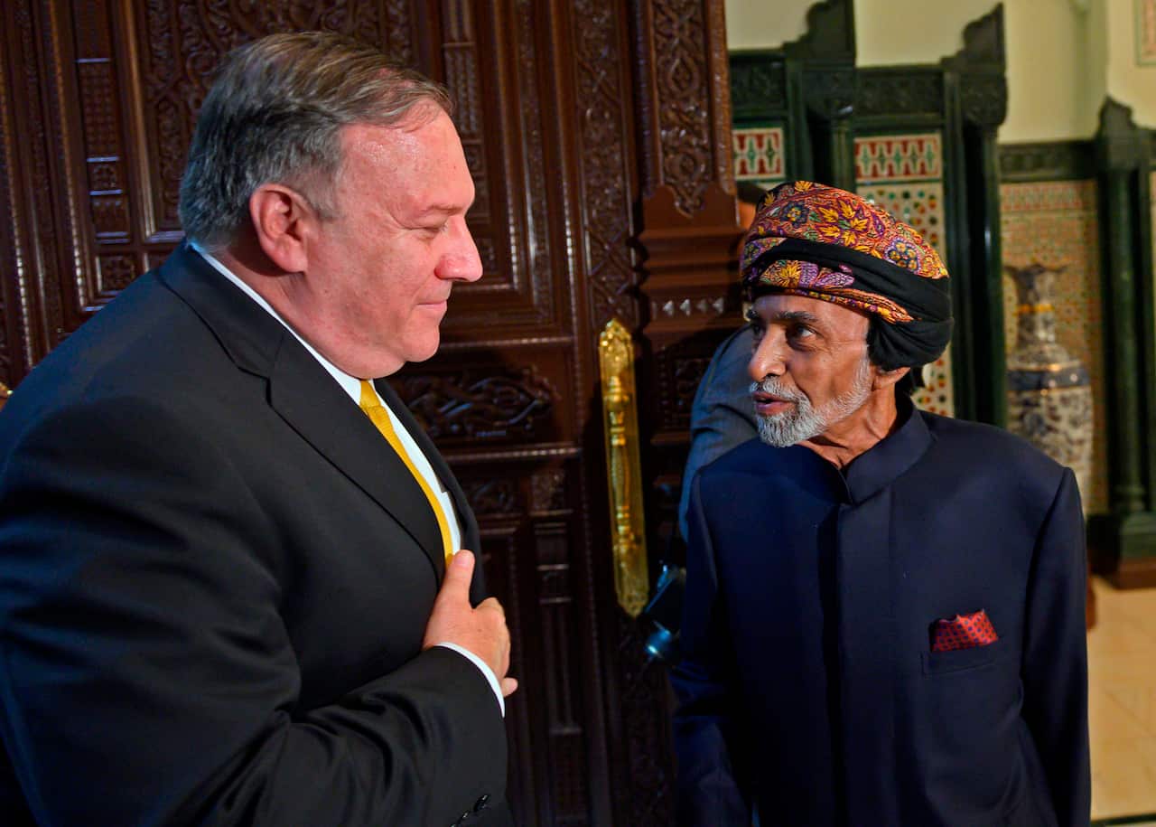 US Secretary of State Mike Pompeo meets with Sultan Qaboos in the Omani capital Muscat.