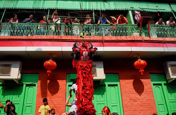Chinese people from China Town, kolkata dressed up as