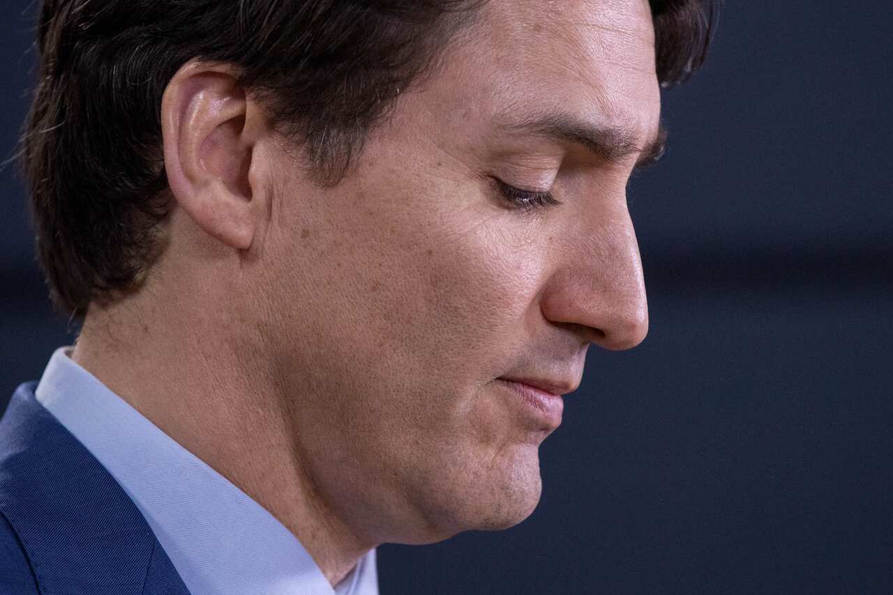 Canadian Prime Minister Justin Trudeau speaks to the media