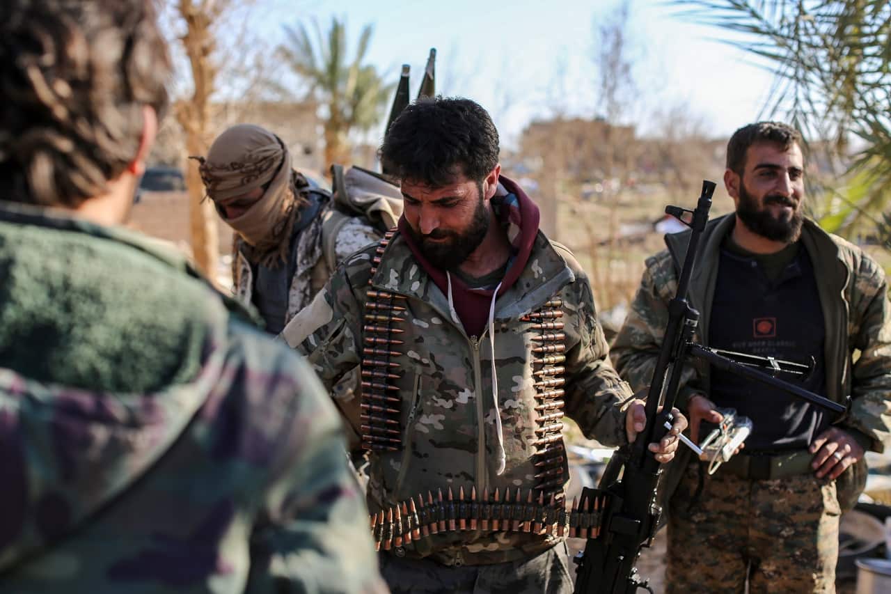 Fighters from the Syrian Democratic Forces.