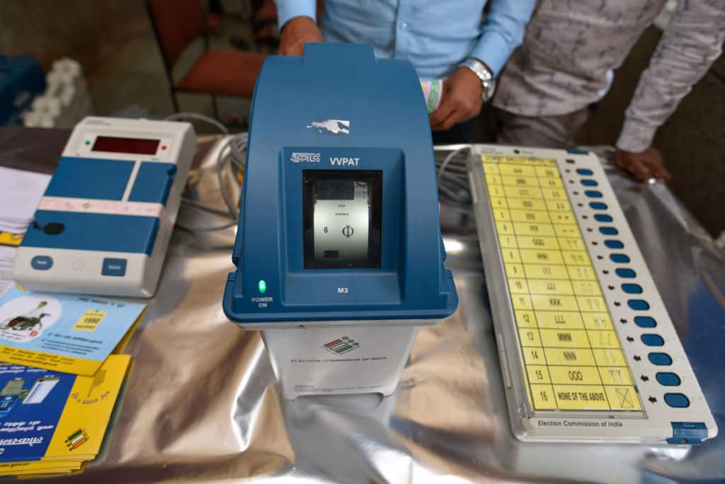 The Electronic Voting Machine (EVM) and Voter Verified Paper Audit Trail (VVPAT). 
