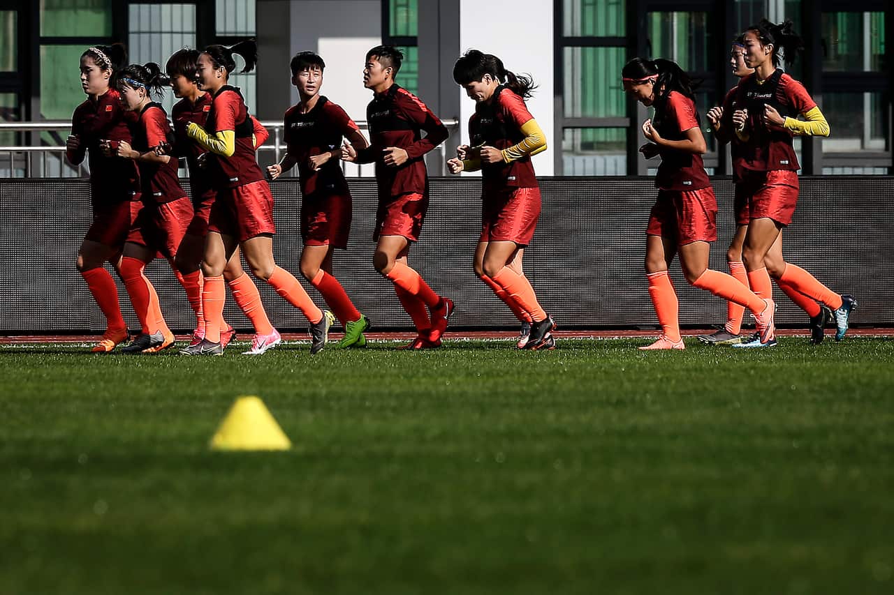 China women's team trains ahead of the World Cup