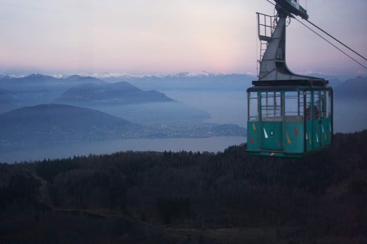 Maggiore lake from the cableway Stresa-Mottarone, in the area of Stresa city on 29 December 2006.
