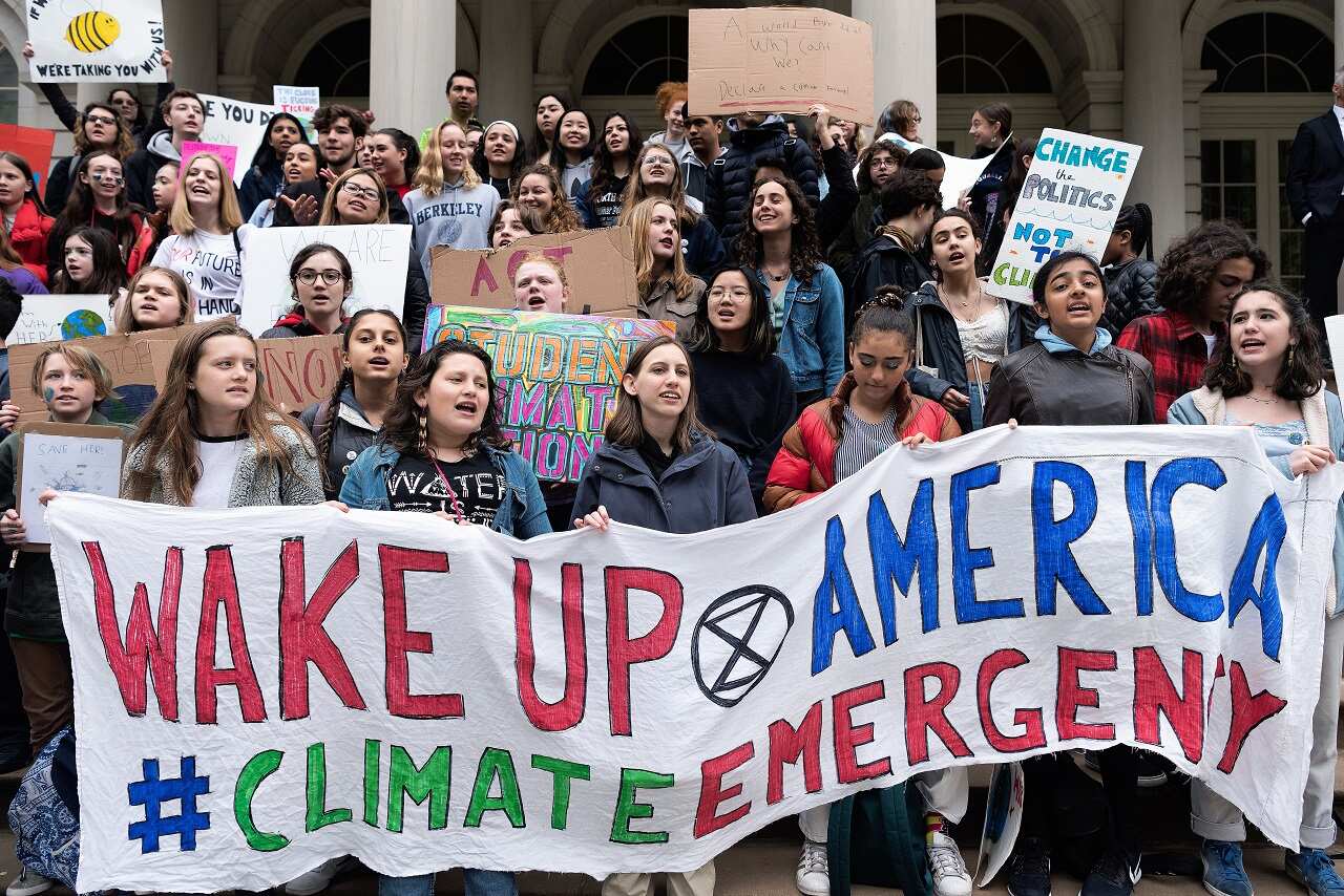 New York City students joined their counterparts from around the world demanding that elected officials put an end to the climate crisis.