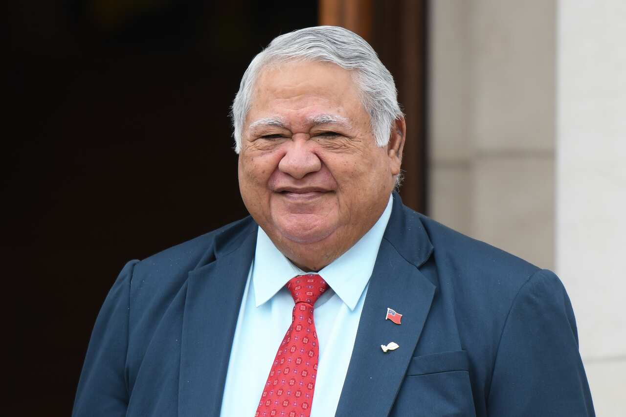 Samoa's Prime Minister Tuilaepa Sailele Malielegaoi poses for a photo in Dublin, Ireland, in 2019. 