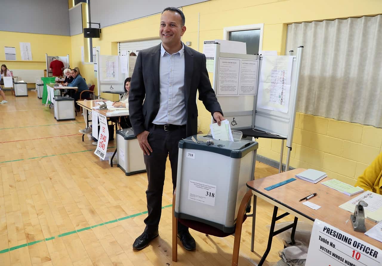 Taoiseach Leo Varadkar casts his vote.