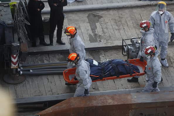 Recovery operation of The Mermaid boat, Budapest, Hungary