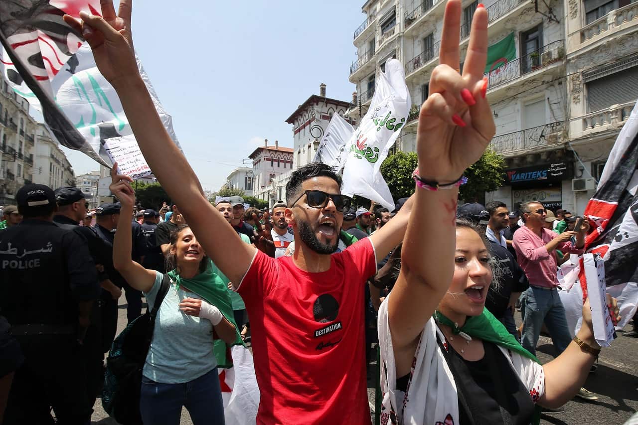 Demonstrators in Algiers earlier this week.