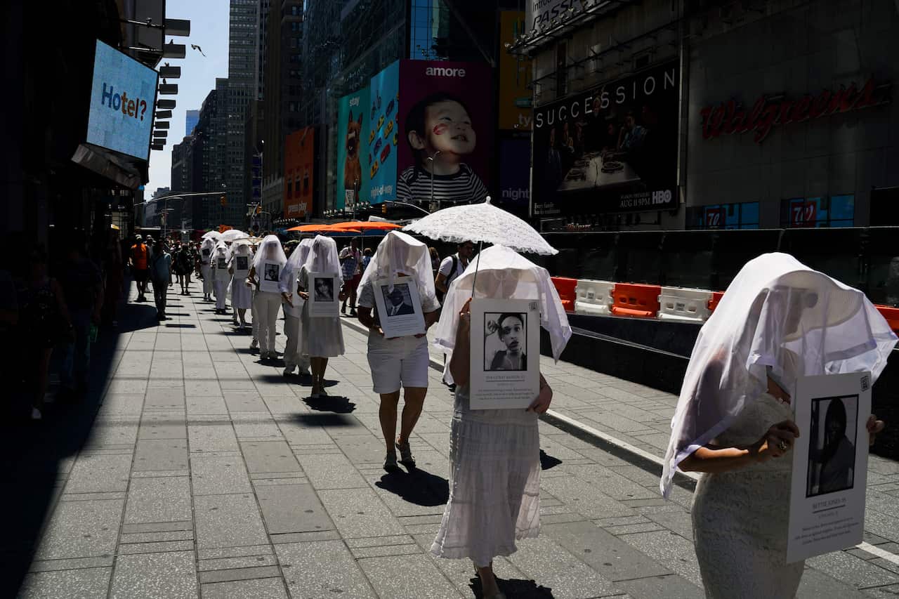 Protestors March Against Gun Violence In NYC After  Two Mass Shootings