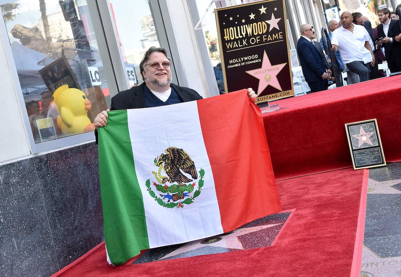 Guillermo del Toro with his star.