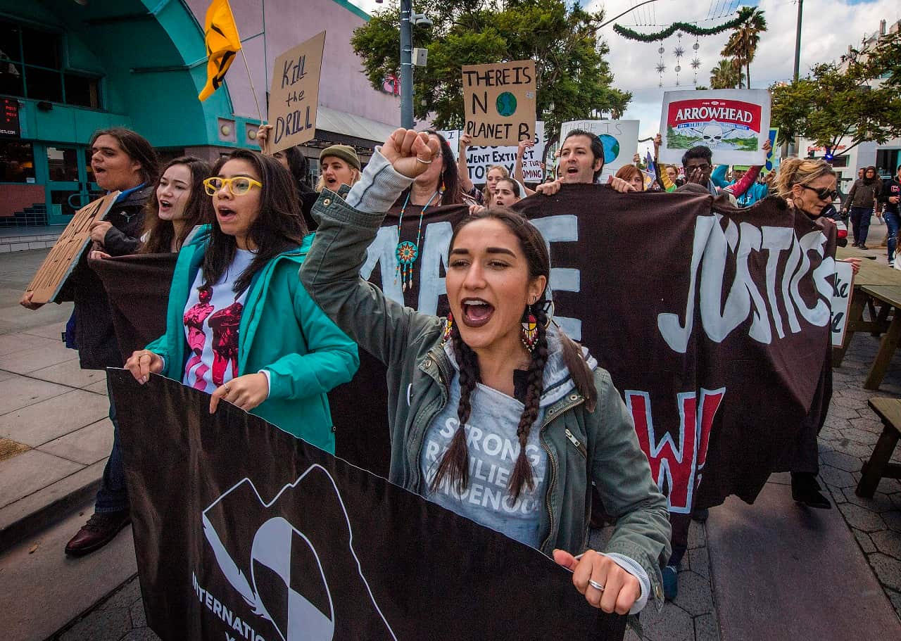 Students in the US protested ahead of COP25.