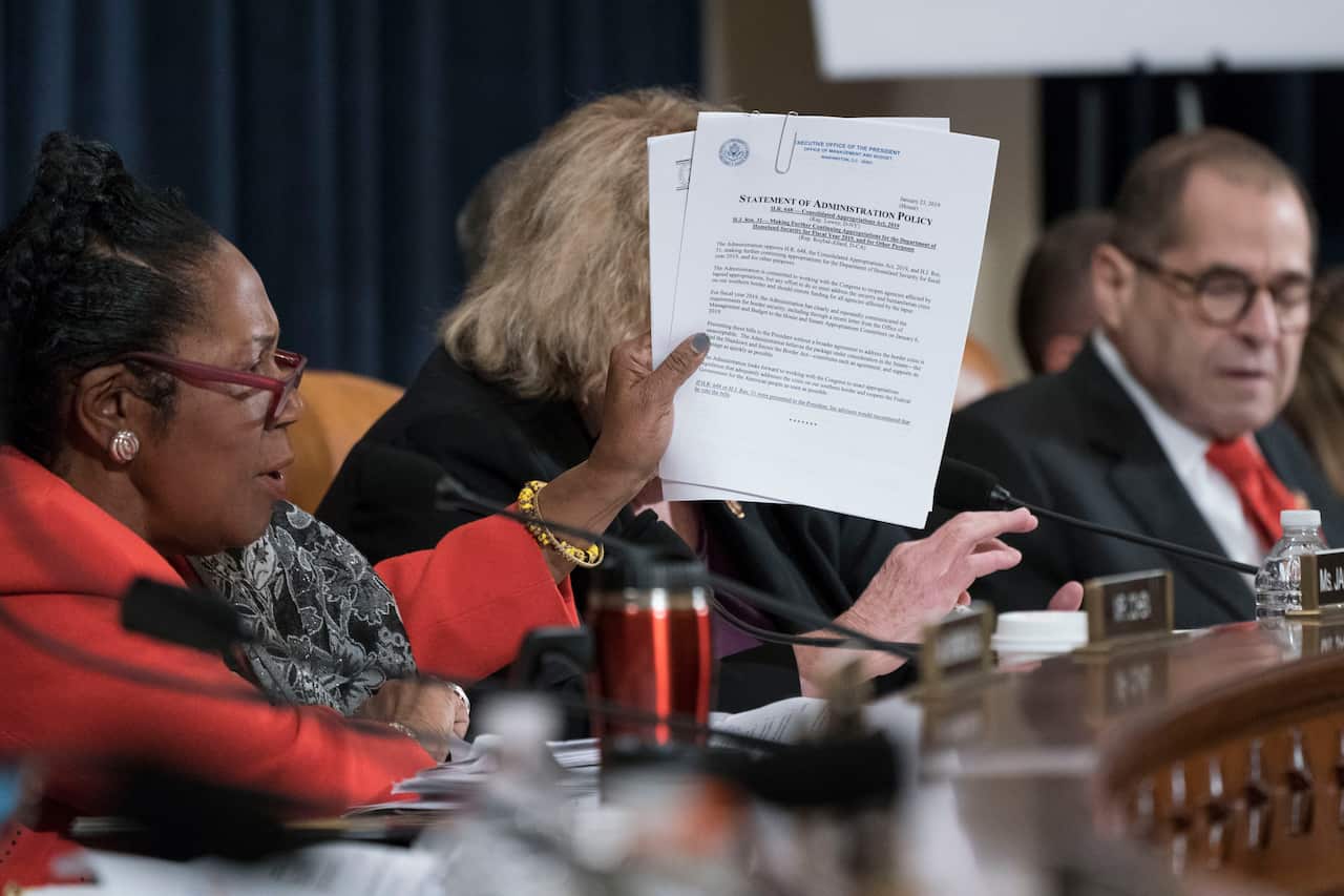 Rep. Sheila Jackson Lee (D-TX) speaks during a House Judiciary Committee markup hearing on the articles of impeachment against US President Donald Trump.