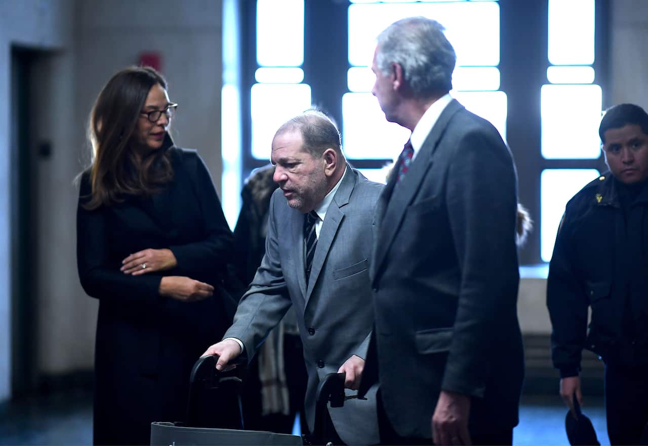 Harvey Weinstein arrives at the Manhattan Criminal Court.