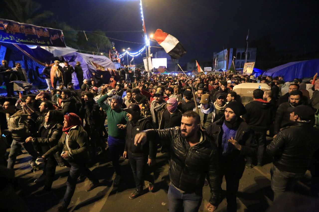 Protesters rally at Tahrir Square after Mohammed Tawfiq Allawi was assigned to form a new government.