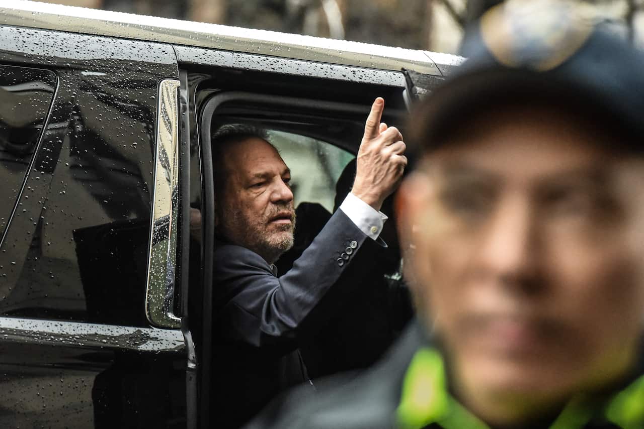 Movie producer Harvey Weinstein departs his sexual assault trial at New York Criminal Court.