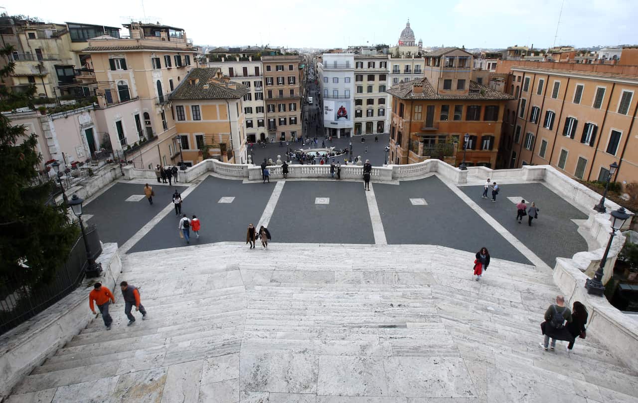 Major tourist attractions across Rome have proven unusually quiet since tough coronavirus control measures were put in place.