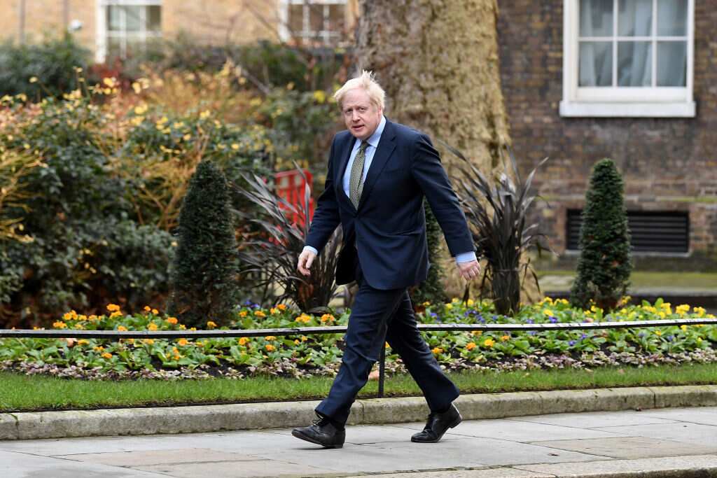 British Prime Minister Boris Johnson leaving Number 10 at Downing Street, London in December.