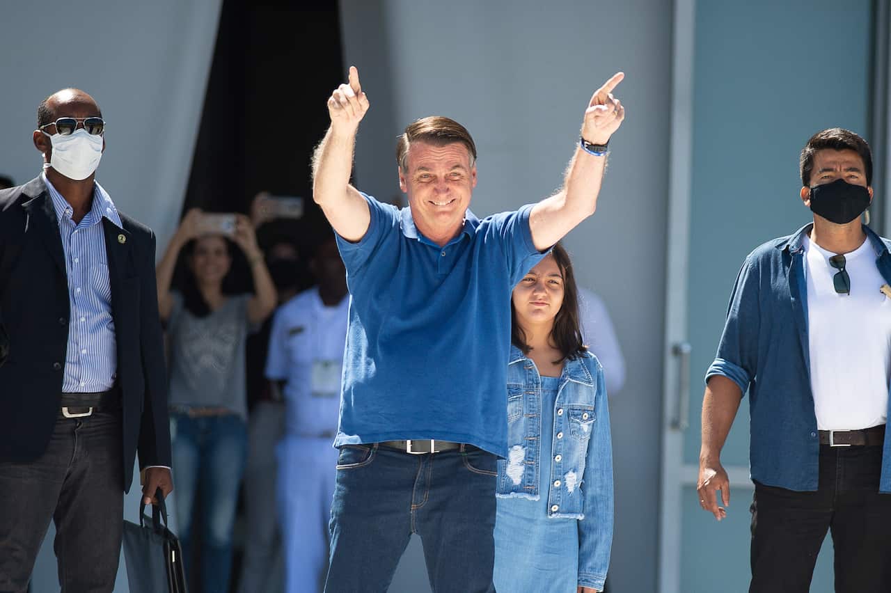 Brazil President Jair Bolsonaro Participates In Rally Against the Congress and the Supreme Court Amidst the Coronavirus (COVID - 19) Pandemic