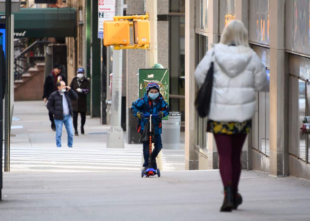 Social distancing in New York City