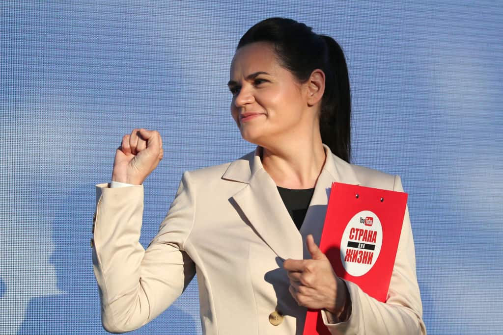 Belarusian presidential candidate Tsikhanouskaya.