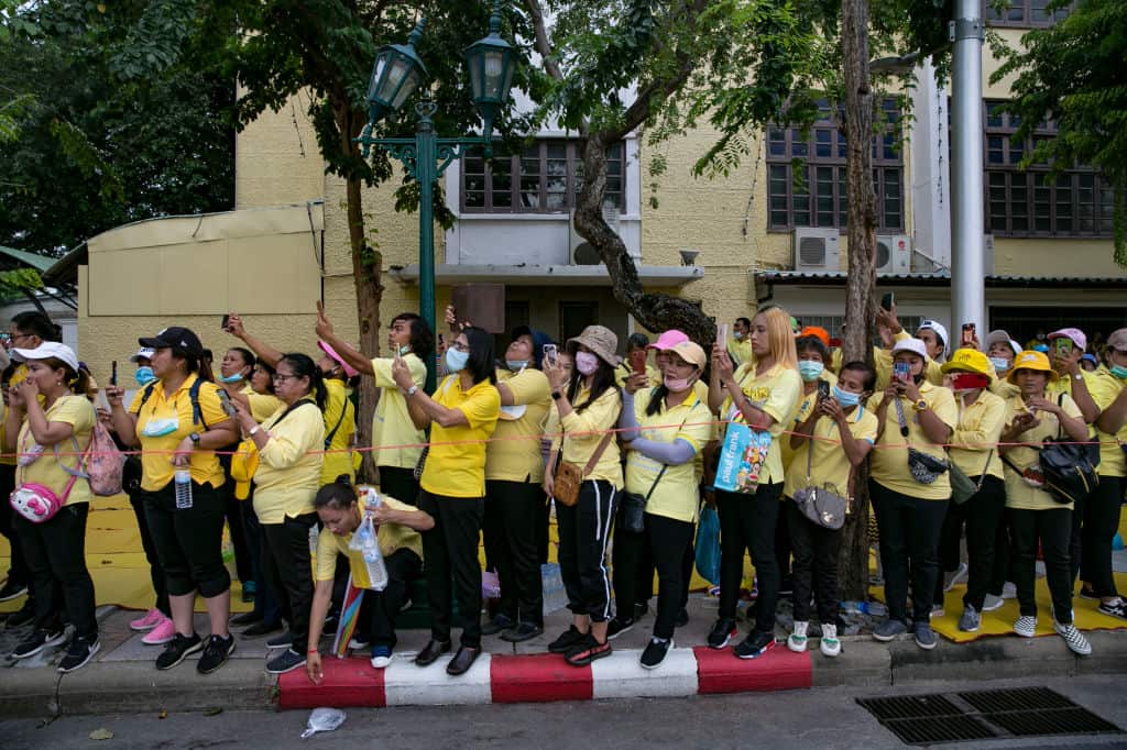 Royalists during a counter demonstration in Bangkok, Thailand.