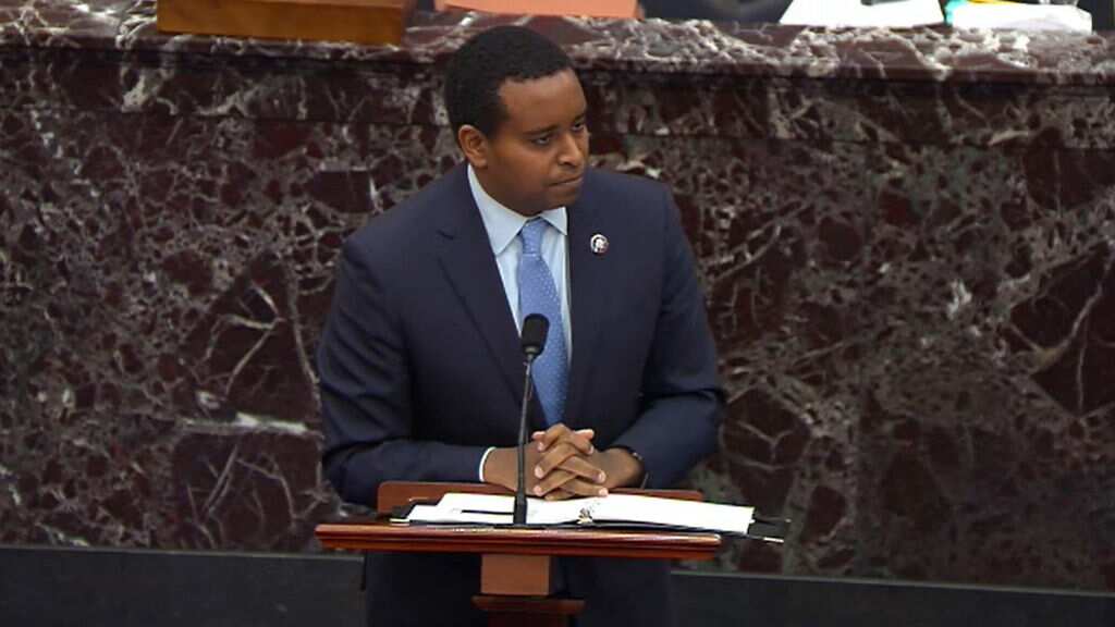 Impeachment Manager Republican Joe Neguse at the second impeachment trial of Donald Trump.
