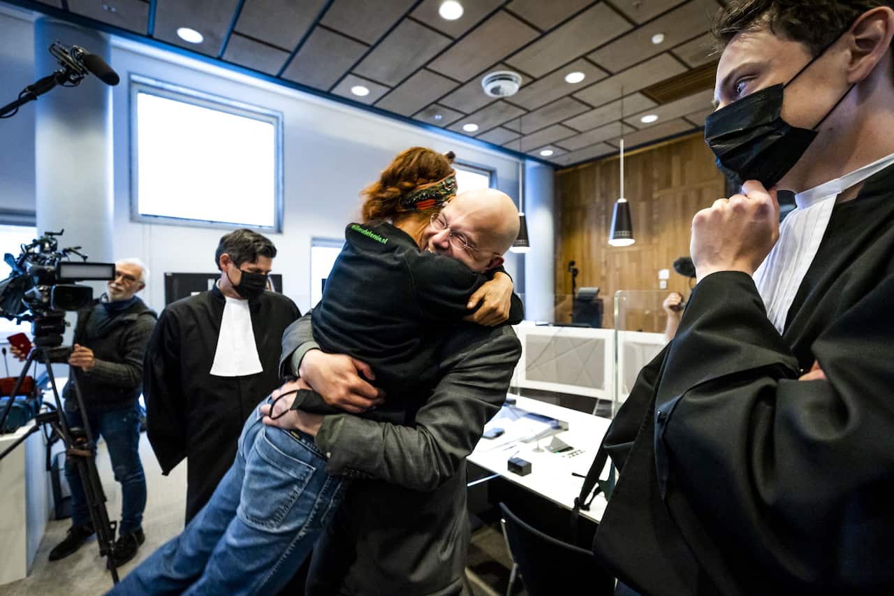 Director of environment organisation 'Milieudefensie' Donald Pols after a court ruled Anglo-Dutch Shell must reduce its emissions by 45 per cent by 2030.