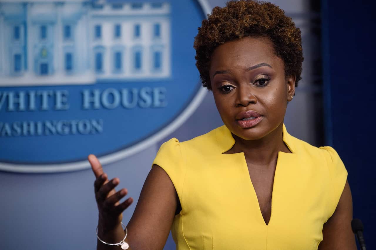 White House Deputy Press Secretary Karine Jean-Pierre speaks during a press briefing at the White House in Washington, DC on 26 May, 2021. 