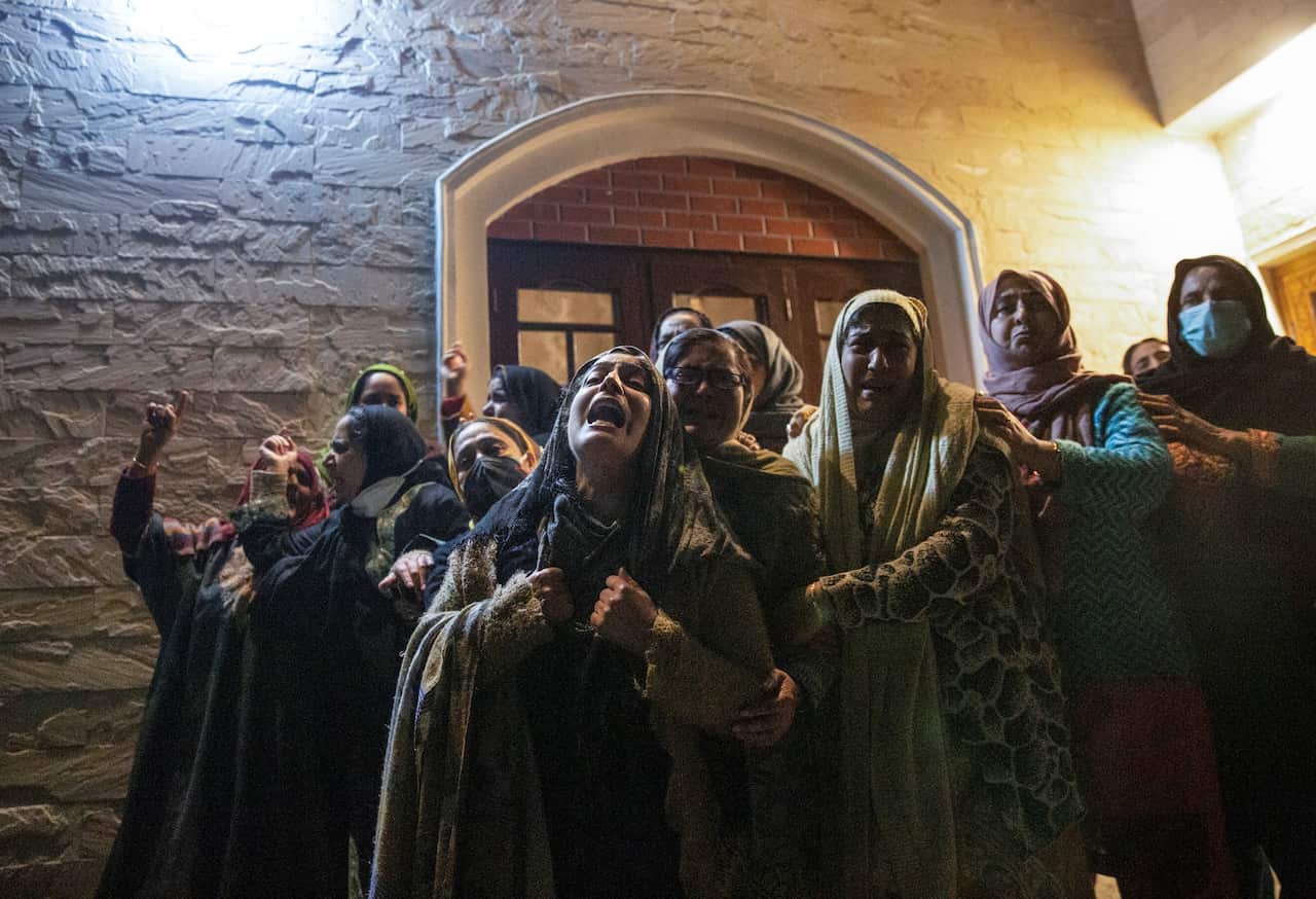 ndia's top anti-terrorism investigation agency on Monday arrested a prominent human rights activist in restive Indian-administered Kashmir after raiding his home and office, his wife said.