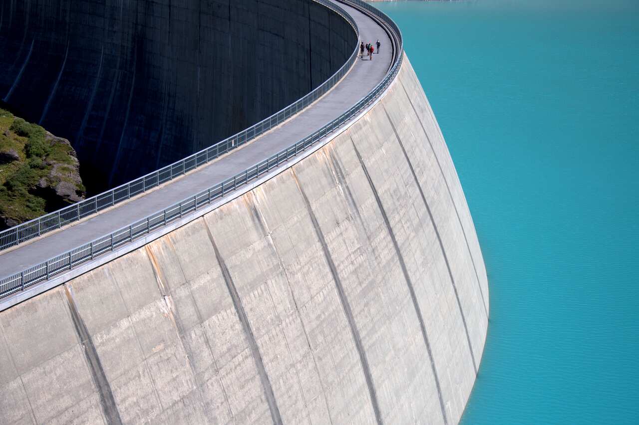 Moiry Barrage (dam of Moiry)in valley of Valais in Switzerland.
