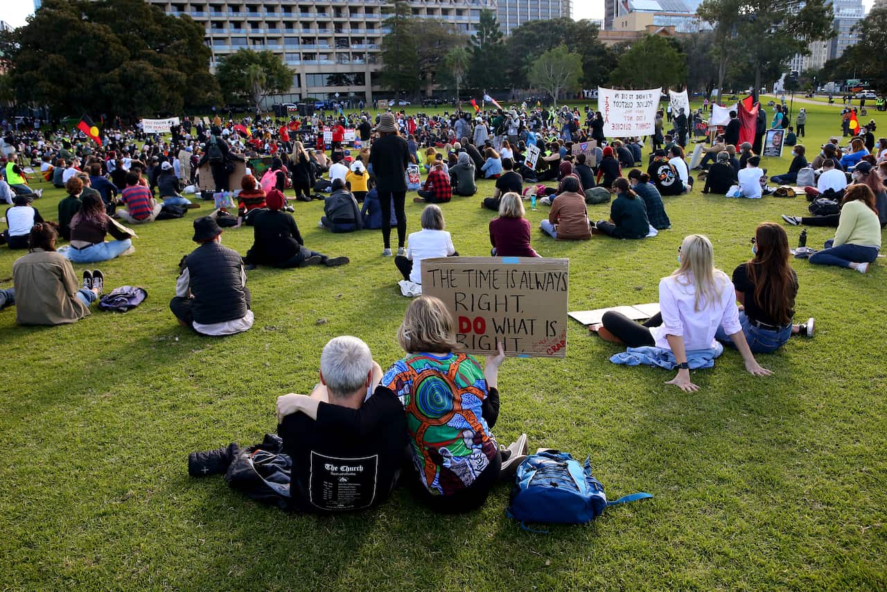 A Black Lives Matter rally in Sydney in July