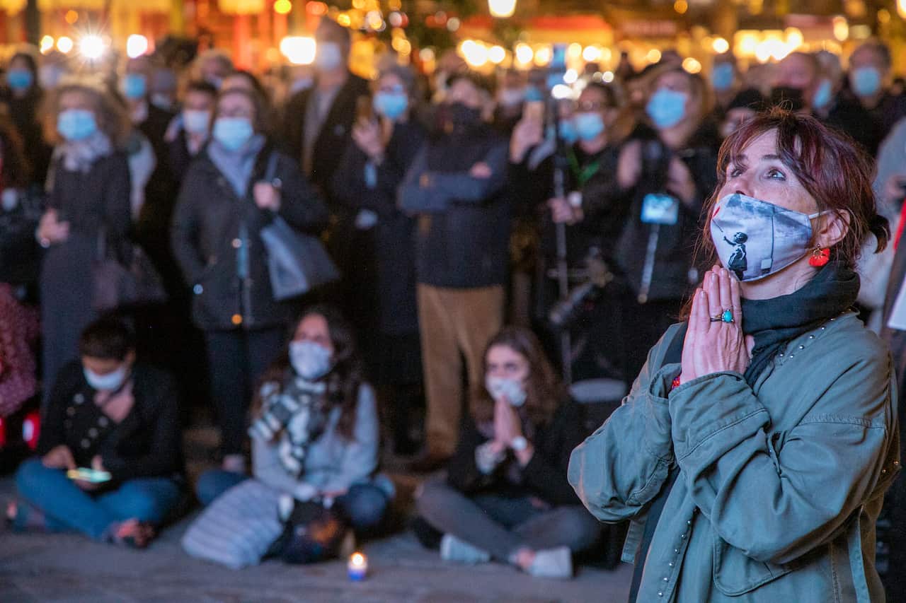 Thousands have taken to the streets in France to pay tribute to Samuel Paty.