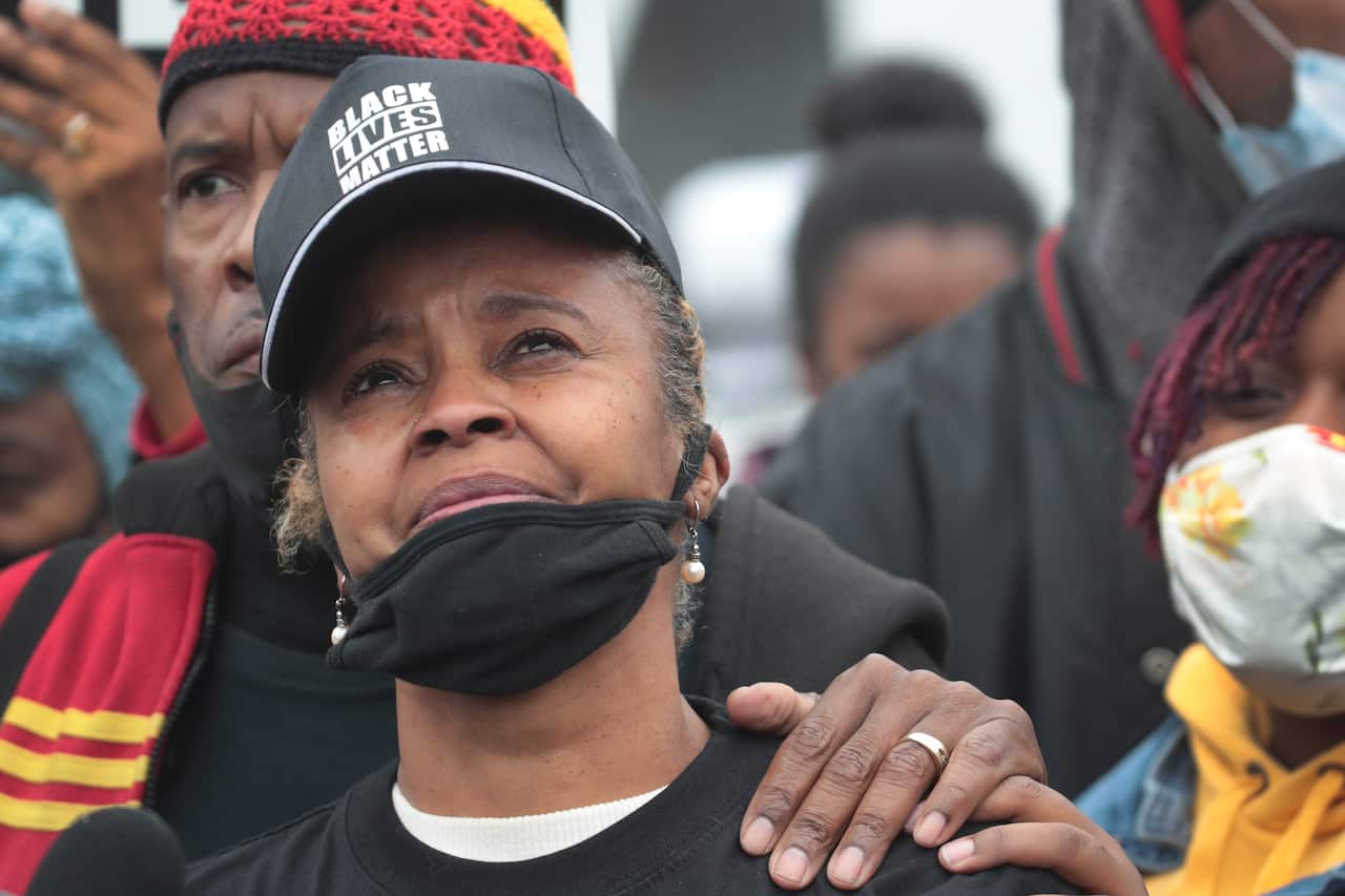 Sherrellis Stinnette, the grandmother of 19-year-old Marcellis Stinnette, was among the protesters demanding accountability.
