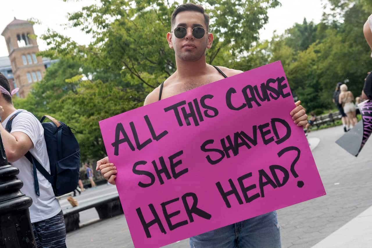 Britney Spears supporters gathered for a #FreeBritney Rally in Washington Square Park on 14 July, 2021 in New York City.