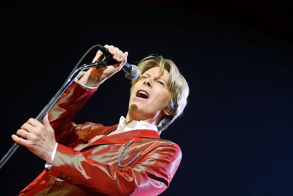 British singer David Bowie performs during a concert at the Zenith in Paris.