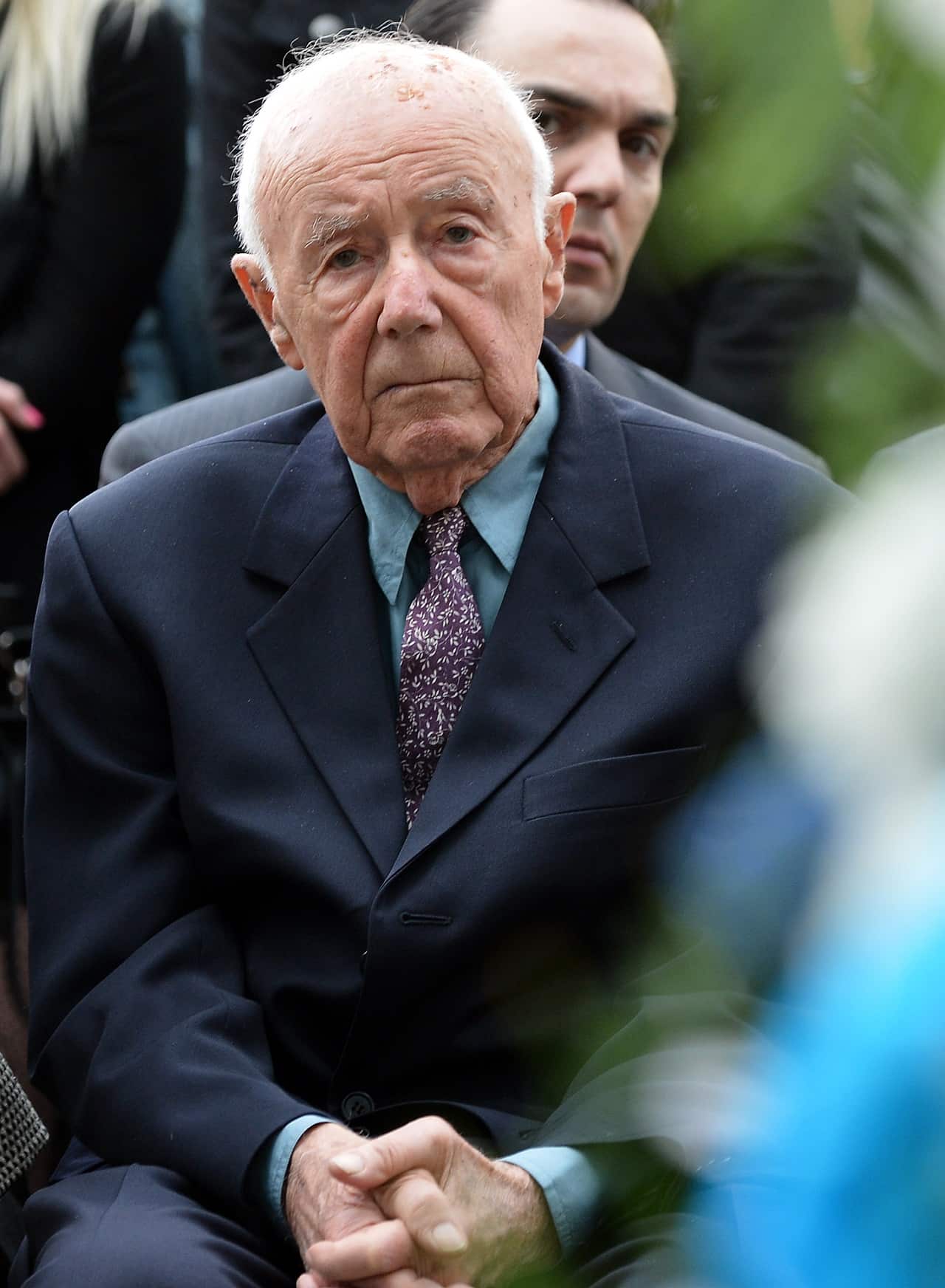 Simcha "Kazik" Rotem attends a commemoration ceremony in Warsaw.