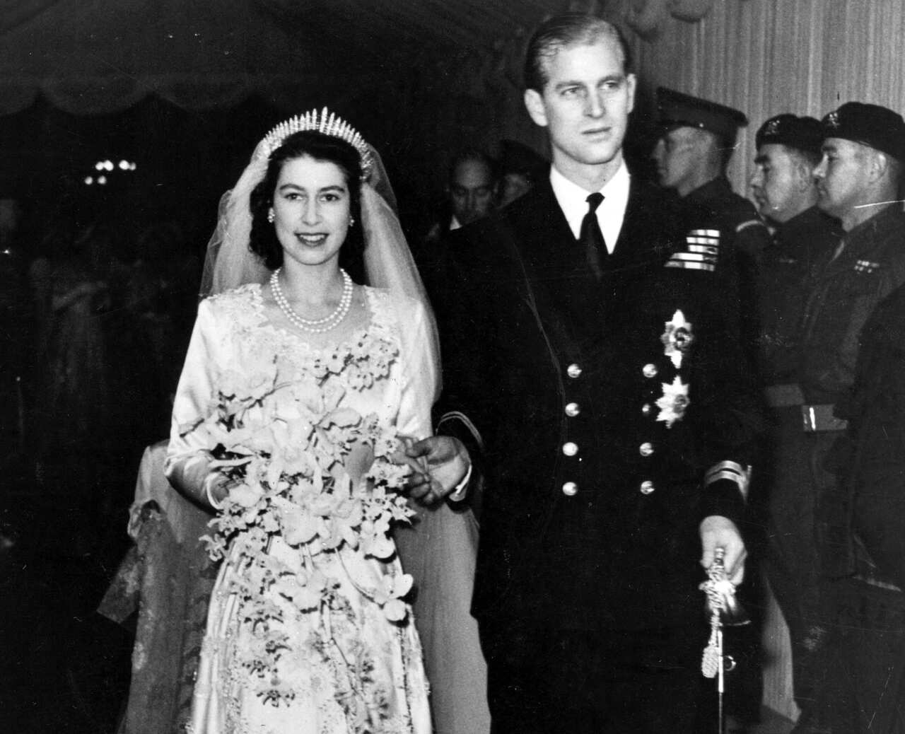 On their wedding day in 1947.